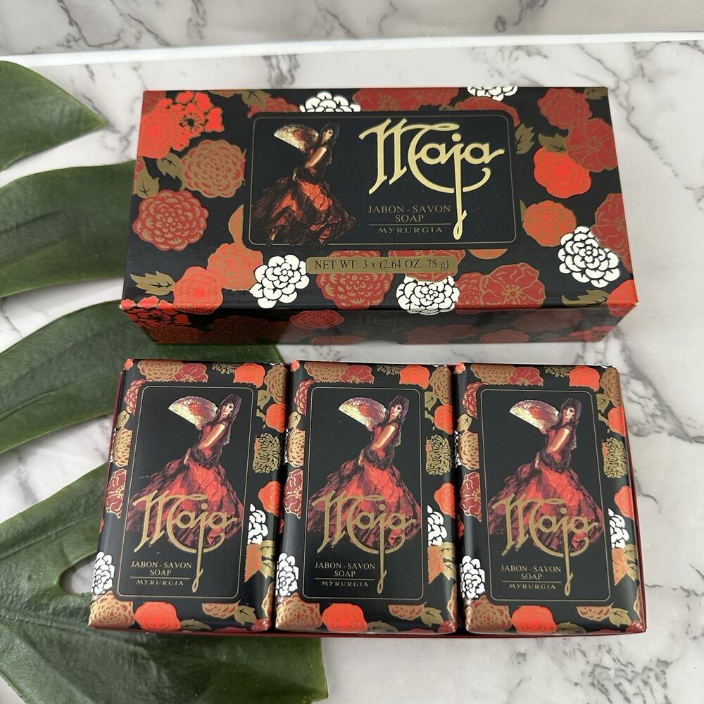 Maja Jabon Savon Soap Boxed Set New 3 Bars Perfumed Spain Myrurgia 2.6 oz Vtg